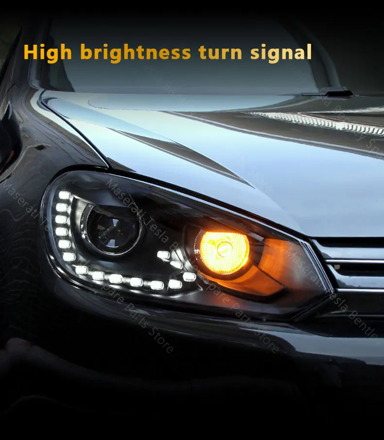 Headlight Assembly For Volkswagen VW Golf 6 Modification 6 Gti R20 Tear Eye DRL LED Front Headlight