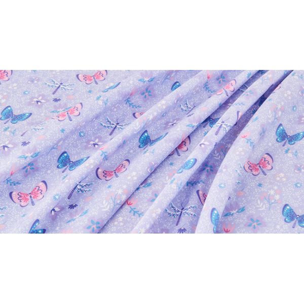 Girls Sheet Set with Floral Butterfly Pattern, Breathable Silky Soft Microfiber Sheet Set