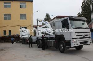China 3 Axle Container Semi Trailer With 37 Tons XCMG Side Lifter And JOST Support Leg on sale