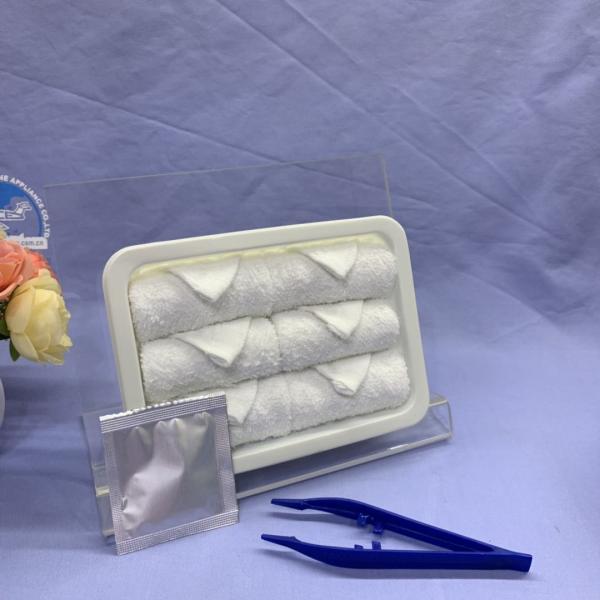 Clean cotton antiseptic white airline disposable hot oshibori towel