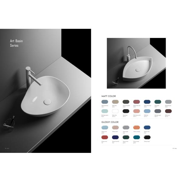 Customizable Color Sanitaryware Round Basin Ceramic Art Hand Wash Basin Sinks Bathroom