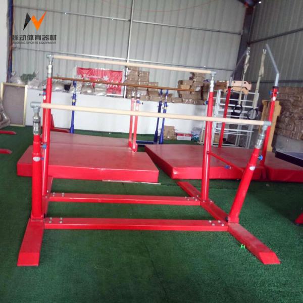 Kids Gymnastics Training Equipment Outdoor Uneven Bars with Extension Legs in Red