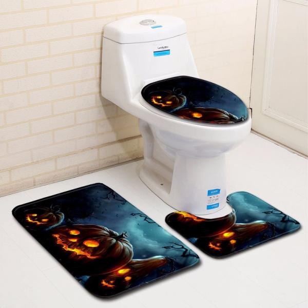 45cm*75cm Toilet Mat Set Absorbent Non Slip Restroom Rug Set