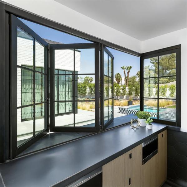 High Performance Aluminum Folding Windows With Modern Process Thermal Break For Bedroom