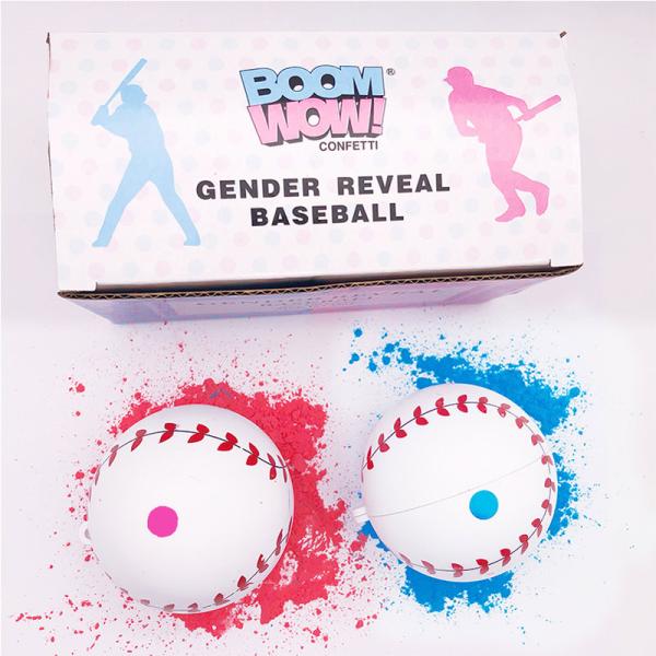 BW-03 Event 1 Pink 1 Blue 4" Baseball Gender Reveal Balls For Baby