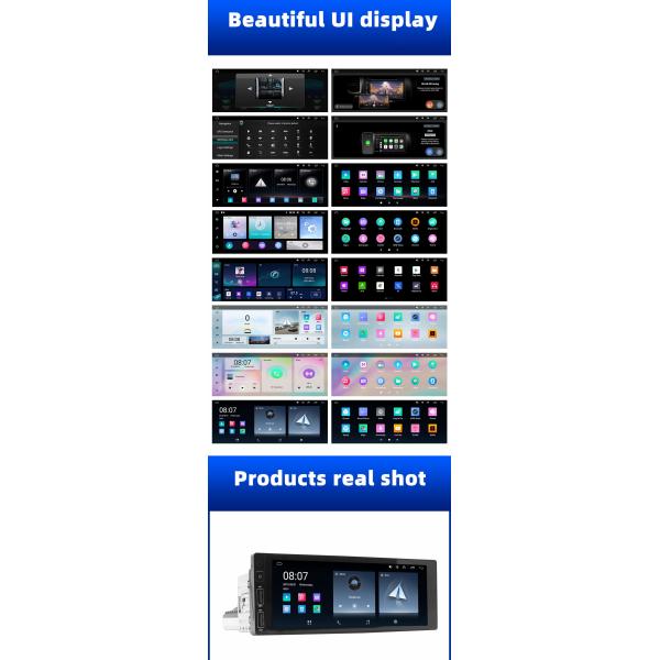 1G/2G RAM Car Audio FM AUX Bluetooth Carplay Android Auto 6.86'' Car Radio MP5 Player