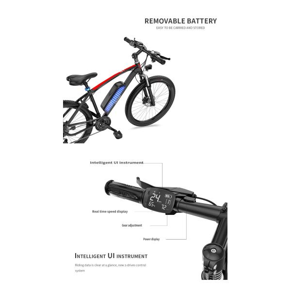 23kg Mountain Bike With Pedal Assist 27speed , 26 Electric Mountain Bike