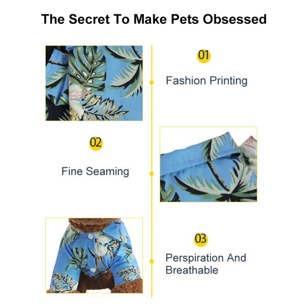 Hawaiian Style Pets Wearing Clothes French Bulldog Dog Hawaiian Shirt