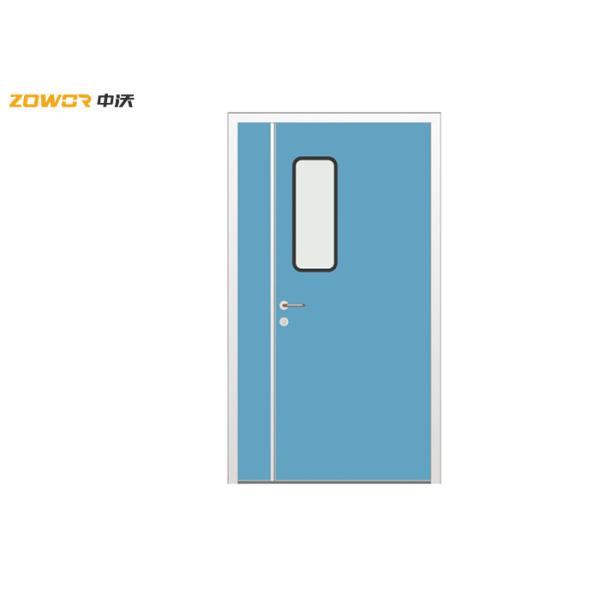 Quality Hospital Soundproof Steel Entrance Doors With Glass Windows for sale