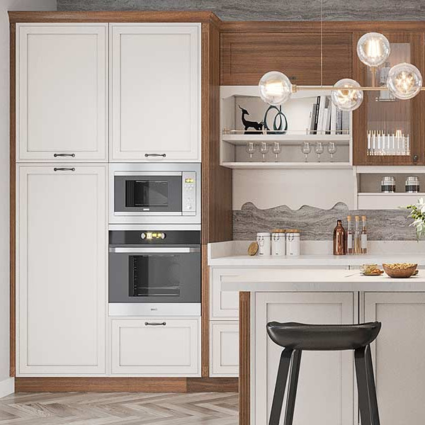 150cm Navy Blue Modern Contemporary Kitchen Cabinets With Tall Cabinets