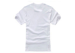 Round Neck Casual T Shirts Silk Screen Printing White Colour Eco - Friendly