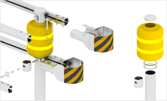 Traffic Safety Eva Buckets Rolling Guardrail Road Roller Barrier Anti Crash