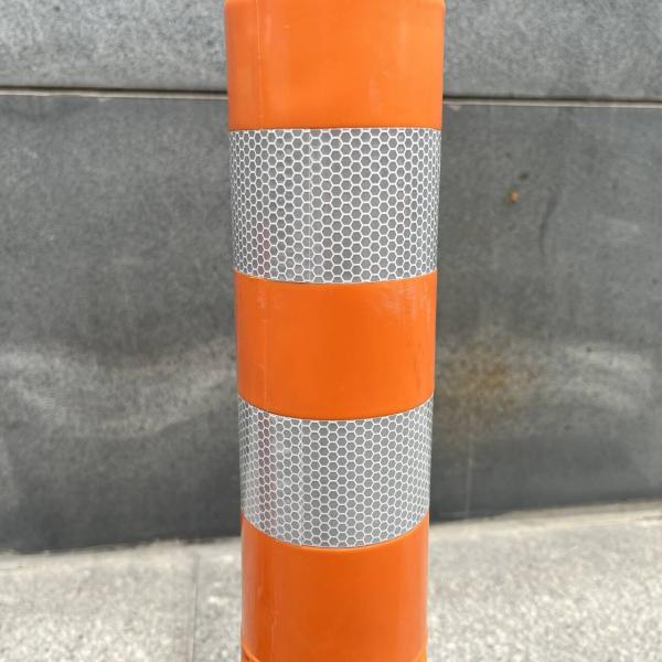 Traffic Safety 50cm Red Orange Pu Reflective Delineator Pole Flexible Road Bollard Delineator Post Spring Warning Post