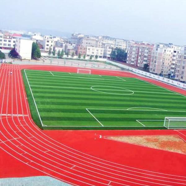 No Peel Red Jogging Track Material For Semicircle Area Non Toxic