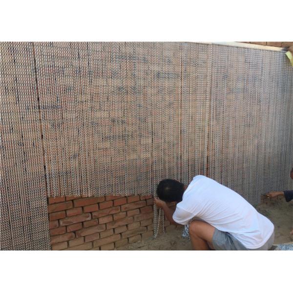 Diy Metal Drapery Aluminium Chain Door Fly Screen Curtain 90*210cm Anodized