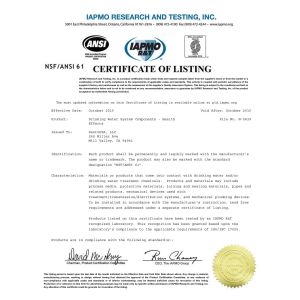 HUNAN SENTO Stainless Steel Sanitary Ware Co.,Ltd Certifications