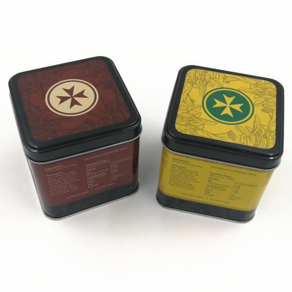 Factory Price Wholesale Custom Tin Box Square Shape Coffee Tea Tins Can with Lid