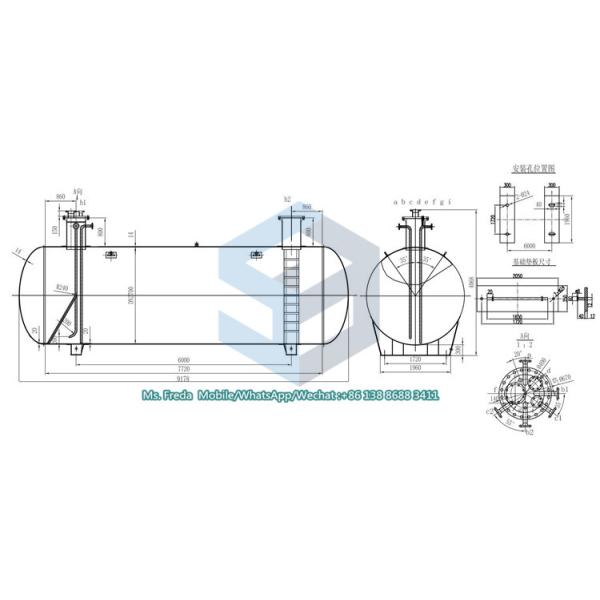 LPG Tank Trailer 65M3 27T LPG Gas Storage Bullet Tank underground tank