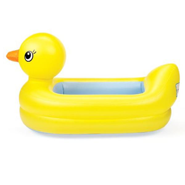 New arrival cute yellow animal duck design pvc inflatable swim bathtub for baby spa