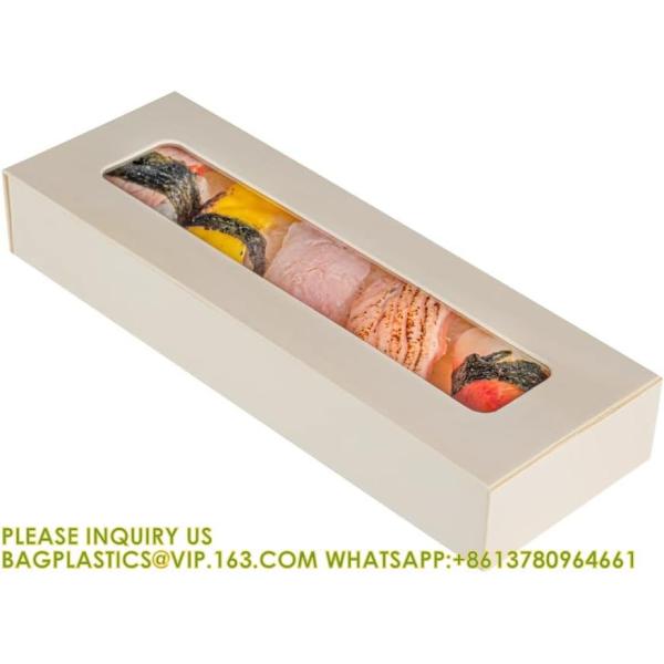 Compostable Food Containers, Rectangle Wooden Bento Boxes - Long Flare, Grease Resistant, Natural Poplar