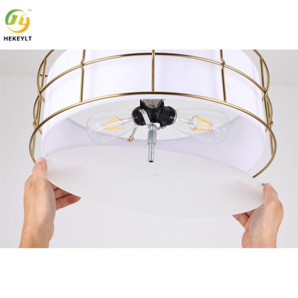 Fabric Semi Flush Mount LED Ceiling Light For Home Hotel