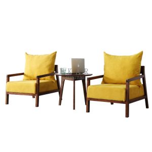 Cheap Solid Wood Frame Wooden Fabric Leisure Chair wholesale