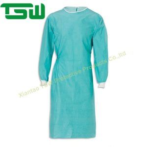 Cheap Dark Green Blood Proof Lightweight Disposable Nonwoven Surgical Gown wholesale