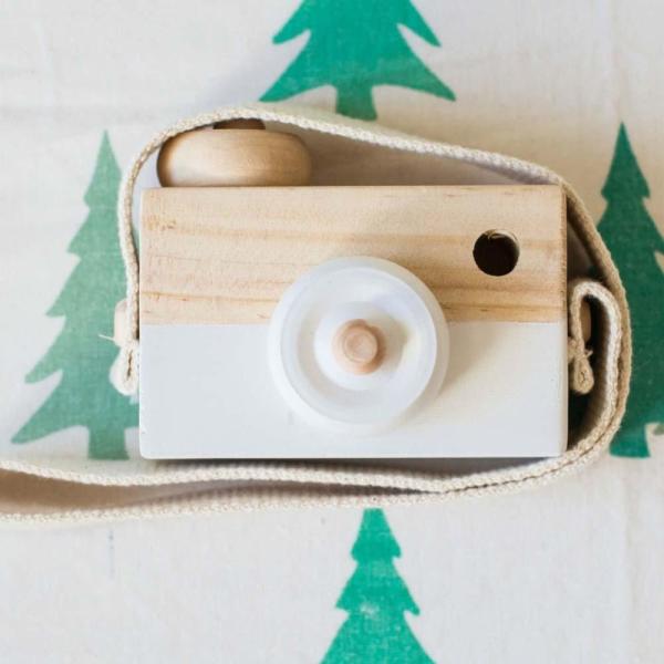 Let'S Make 1Pc Wooden Baby Toys Fashion Camera Wood Pendants Montessori Toys For Kids Wooden Diy Present Nursing Gift
