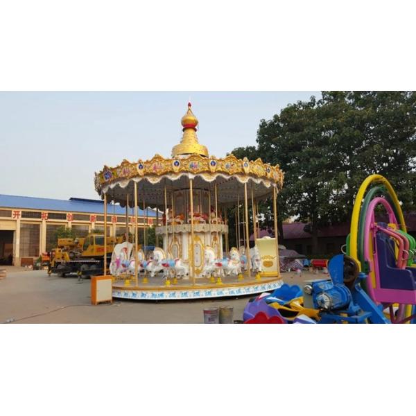 24/36 Seats Double Decker Carousel , Carnival Horse Ride For All Parks