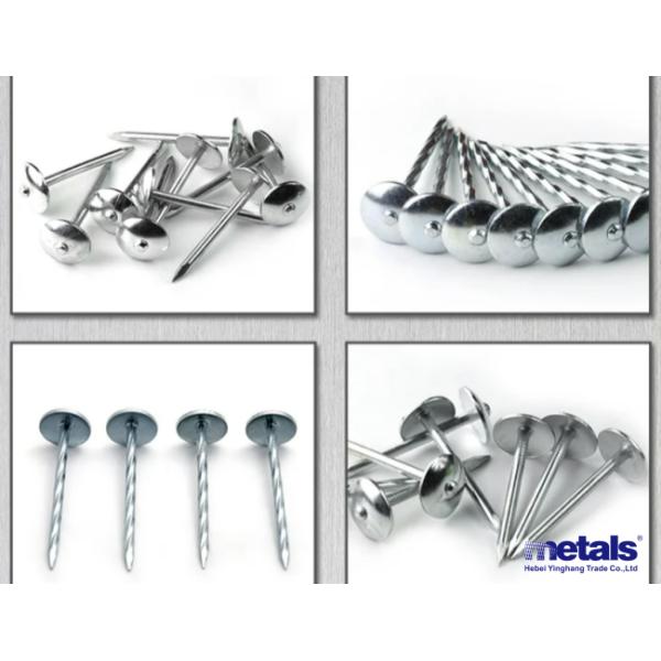 BWG9 Hot Dipped Galvanized Roofing Nails Twisted Shank With Ruber Washer 1/2"