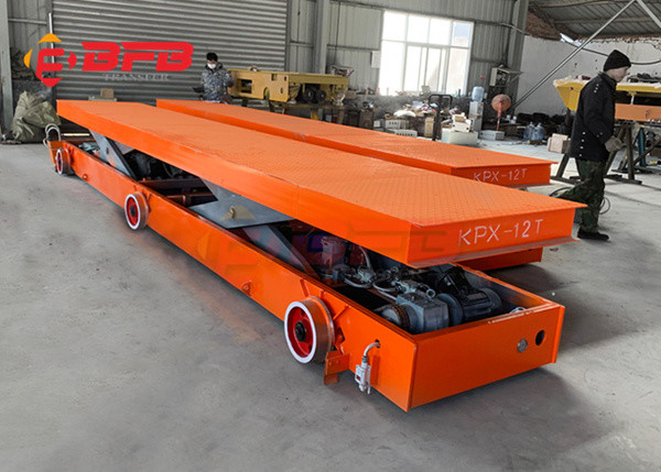 Electrical Heavy Duty Hydraulic Rail Transfer Flatbed Cart
