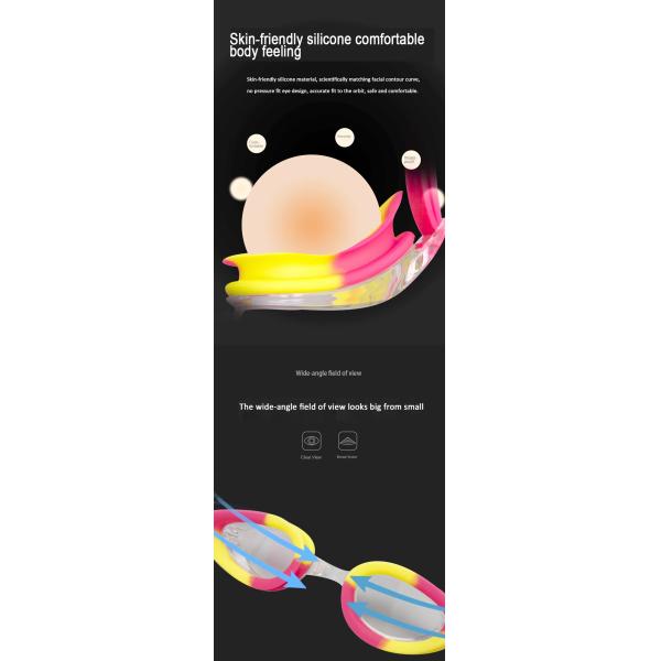 Contrast Color Waterproof Silicone Swimming Goggles Electroplating