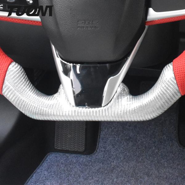 OEM Silver Sports Crz Honda Carbon Fiber Steering Wheel Perforated Leather 350mm