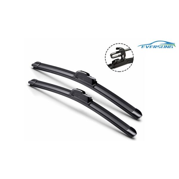Black Boneless Wiper For Universal Car Windscreen Wiper Blades With Soft Rubber Materials