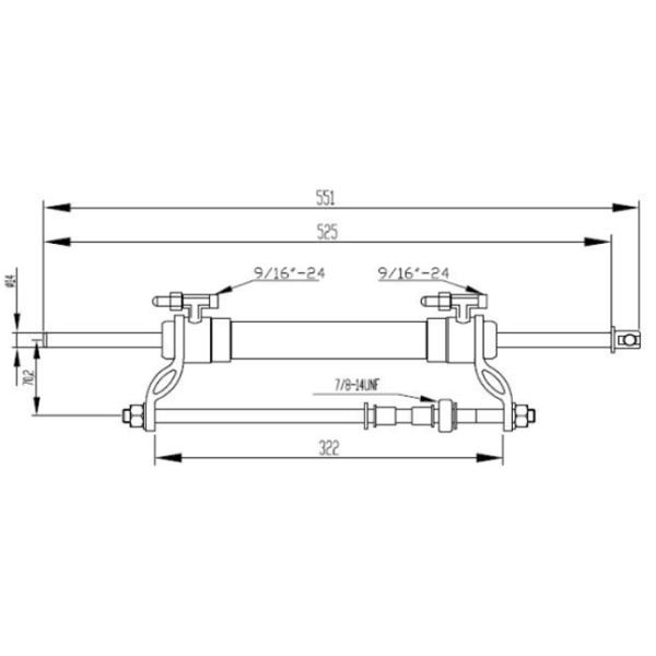Compact Design Marine Hydraulic Steering Cylinders Up To 90 HP For Fishing Boats