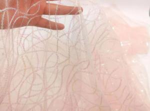 Cheap Shiny piece of gauze fabrics wedding dress embroidery fabrics wholesale