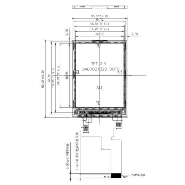 2.4 Inch TFT LCD Display Resistive Touchscreen Module 240X320 Color IPS LCD 800nits