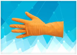 China Dip Flock - Lined Non Powdered Latex Gloves , Orange Color Latex Exam Gloves on sale