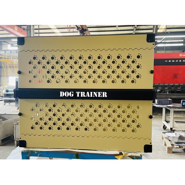 Yellow Green Travel Collapsible Dog Crates Foldable Rustproof Heavy Duty Aluminum