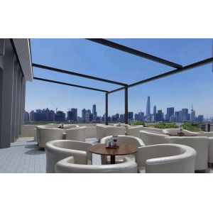 China PVC Sail Awning Retractable Roof Pergola Aluminum Sunshade Pergola on sale