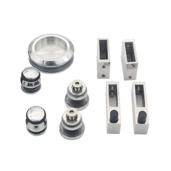 Chrome Plate Sliding Door System Hardware for Wooden Frameless Glass Shower Enclosure