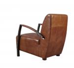 Light Brown Tan Leather Accent Chair , Leather Relaxing Chair Durable Iron