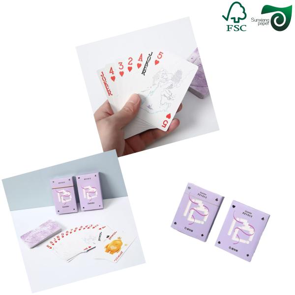 FSC 270gsm 310gsm Blue Core Playing Card Paper Double Sided Glossy Coated Board
