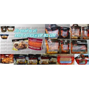 Hot chicken bags, Polypropylene Pouches, rotisserie chicken bags, Stand up