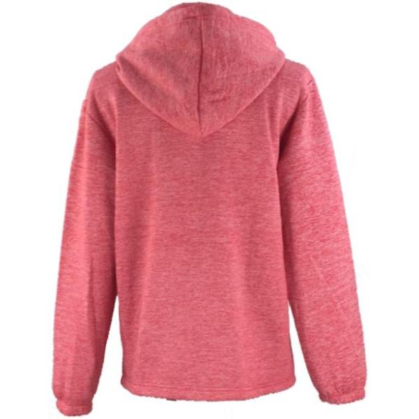 Hooded Zip Up Ladies Fleece Jackets 100% Polyester Strong Wear Resisting