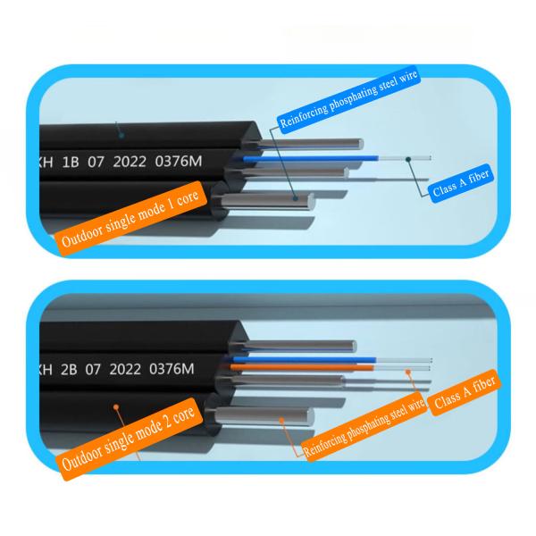 1 To 4 Core FTTH Cable With Messenger For Outdoor Distribution