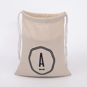 Elegant Mini Cotton Canvas Drawstring Bag With Digital Imprint Silk Screen