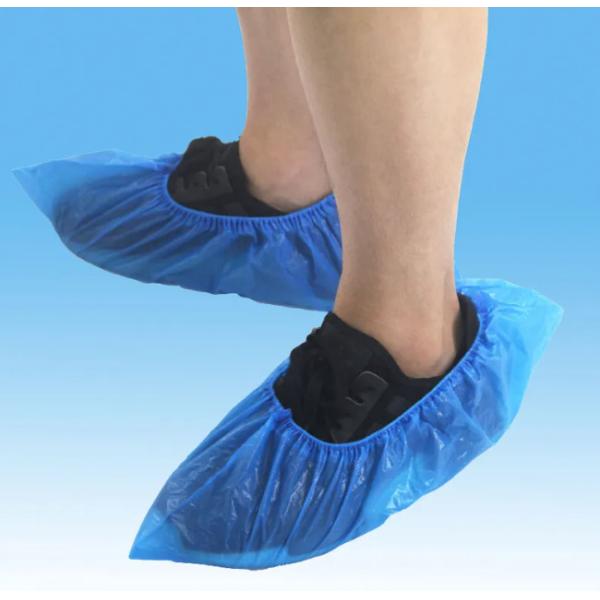 Blue Hospital Lightweight Non Slip Disposable Shoes Cover 20GSM Film For Indoors
