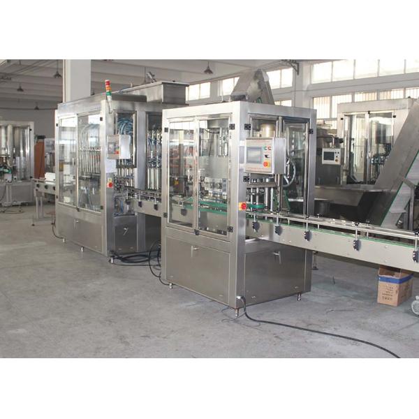 Liquid Bottle Filling Line With Bottle Capping Machine And Double Side Labeling Machine