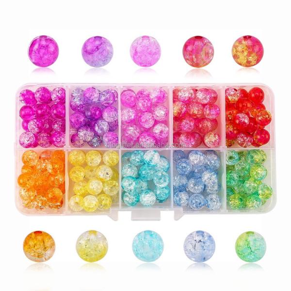 Polymer Clay Beads Flat Round in Round Shape for DIY Jewelry Making Kit Handmade Loops Bracelets Necklace Earring